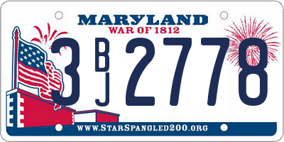 MD license plate 3BJ2778