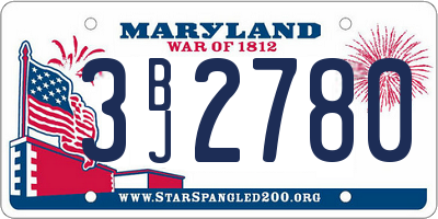 MD license plate 3BJ2780