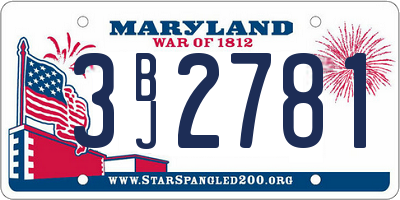 MD license plate 3BJ2781