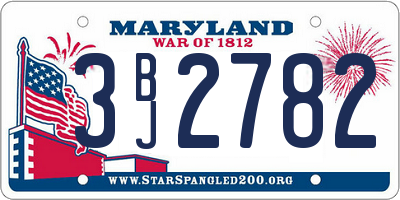 MD license plate 3BJ2782
