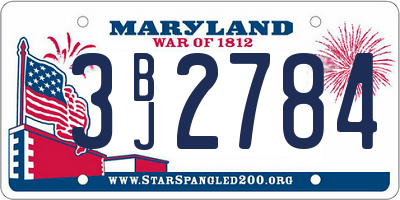 MD license plate 3BJ2784