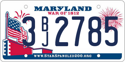 MD license plate 3BJ2785