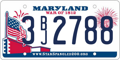 MD license plate 3BJ2788
