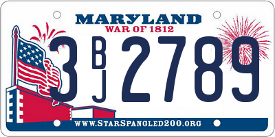 MD license plate 3BJ2789