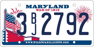 MD license plate 3BJ2792