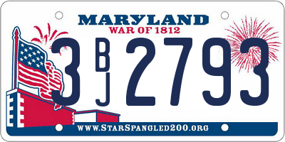 MD license plate 3BJ2793