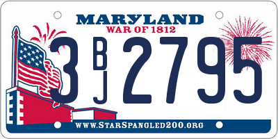 MD license plate 3BJ2795