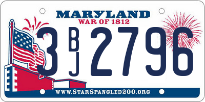 MD license plate 3BJ2796
