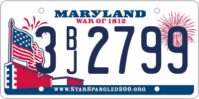 MD license plate 3BJ2799