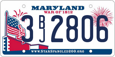 MD license plate 3BJ2806
