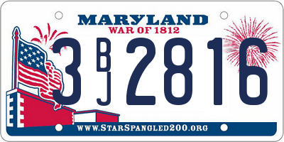 MD license plate 3BJ2816