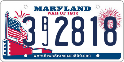 MD license plate 3BJ2818