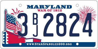 MD license plate 3BJ2824