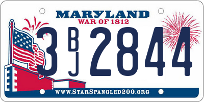MD license plate 3BJ2844
