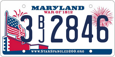 MD license plate 3BJ2846