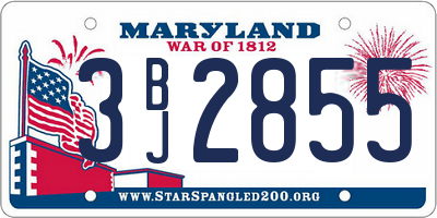 MD license plate 3BJ2855