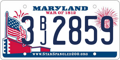 MD license plate 3BJ2859
