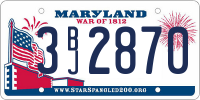 MD license plate 3BJ2870