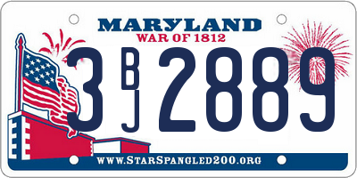 MD license plate 3BJ2889