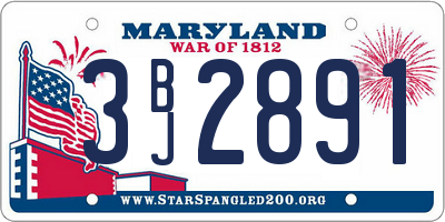 MD license plate 3BJ2891