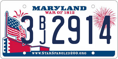 MD license plate 3BJ2914