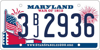 MD license plate 3BJ2936