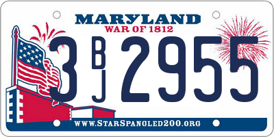 MD license plate 3BJ2955