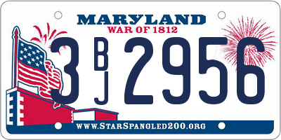 MD license plate 3BJ2956