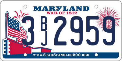 MD license plate 3BJ2959