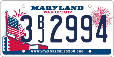 MD license plate 3BJ2994