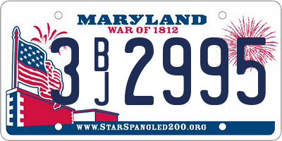 MD license plate 3BJ2995