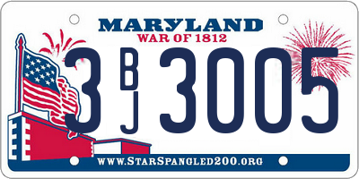 MD license plate 3BJ3005