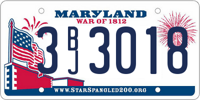 MD license plate 3BJ3018