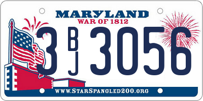 MD license plate 3BJ3056