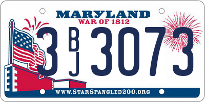MD license plate 3BJ3073