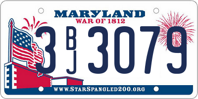 MD license plate 3BJ3079