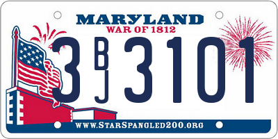 MD license plate 3BJ3101