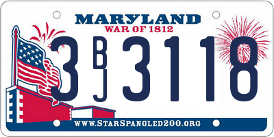MD license plate 3BJ3118