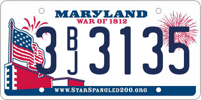 MD license plate 3BJ3135