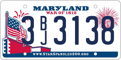 MD license plate 3BJ3138