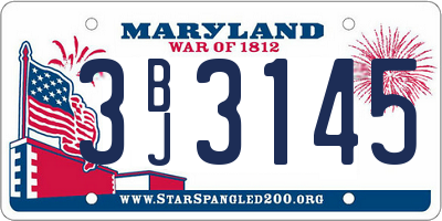 MD license plate 3BJ3145