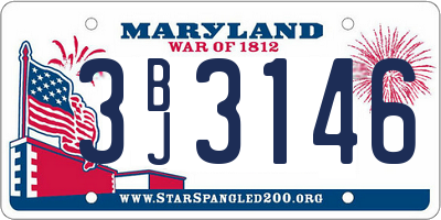 MD license plate 3BJ3146