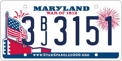 MD license plate 3BJ3151