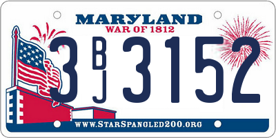 MD license plate 3BJ3152