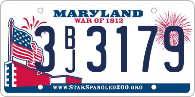 MD license plate 3BJ3179