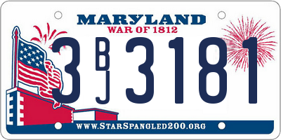 MD license plate 3BJ3181