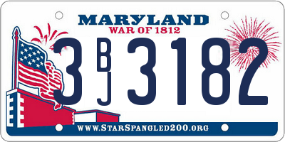 MD license plate 3BJ3182