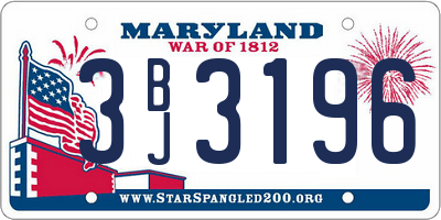 MD license plate 3BJ3196