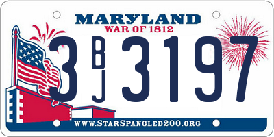 MD license plate 3BJ3197