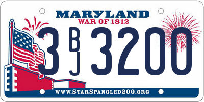MD license plate 3BJ3200